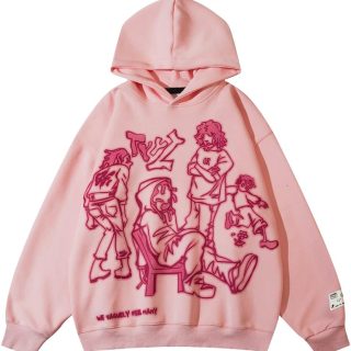 Mens Graphic Oversized Hoodie Print Streetwear Casual hoodies y2k Hooded Sweatshirt