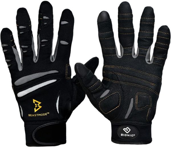Bionic Men's Beastmode Full Finger Gym Workout Gloves