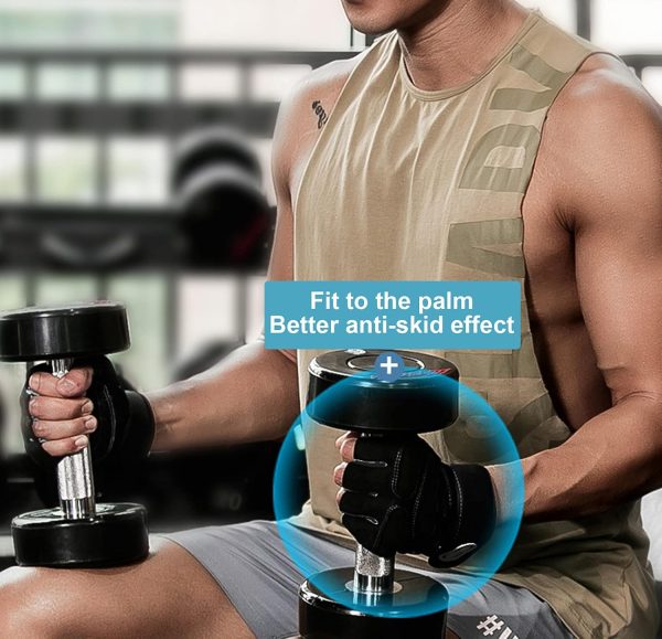 Workout Gloves, Gym Gloves for Men, Wrist Wraps Lifting Wrist Wraps Gloves for Working Out, Hand Out Gloves Fitness Gloves Full Palm Protection - Image 5